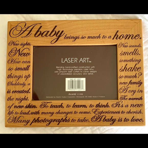 Modern Farmhouse 4 x 6 vintage Laser Art Baby photo frame - Picture 3 of 7